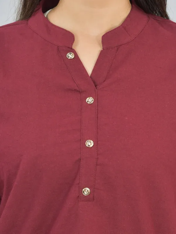 Maroon_Cotton_Co-Ord_Set__For_Women