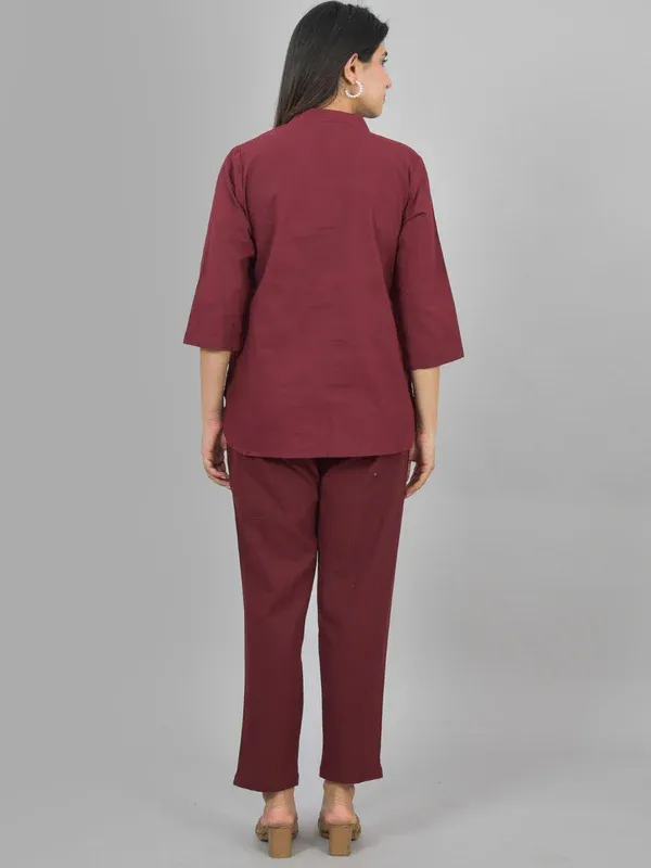 Maroon_Cotton_Co-Ord_Set__For_Women