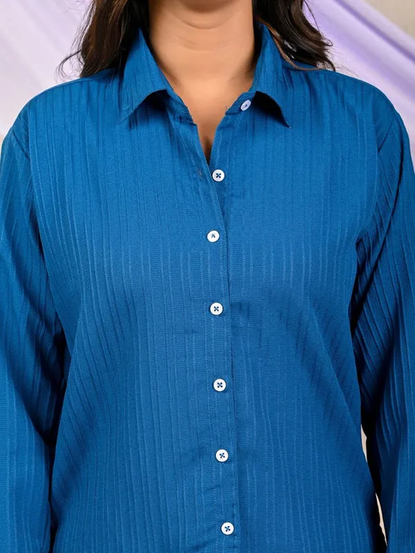 Teal_Blue_Cotton_Co-Ord_Set__For_Women