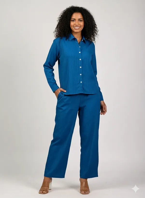 Teal_Blue_Cotton_Co-Ord_Set__For_Women