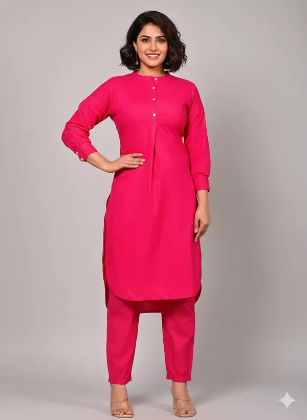 Rani_Piink_Cotton_Co-Ord_Set/Pathani__For_Women