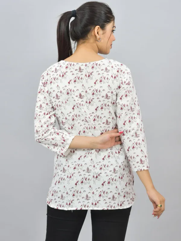 Maroon_Cotton_Premium_Short_Kurti_For_Women_&_Girls