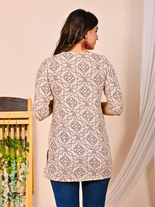 Cream_Cotton_Premium_Short_Kurti_For_Women_&_Girls