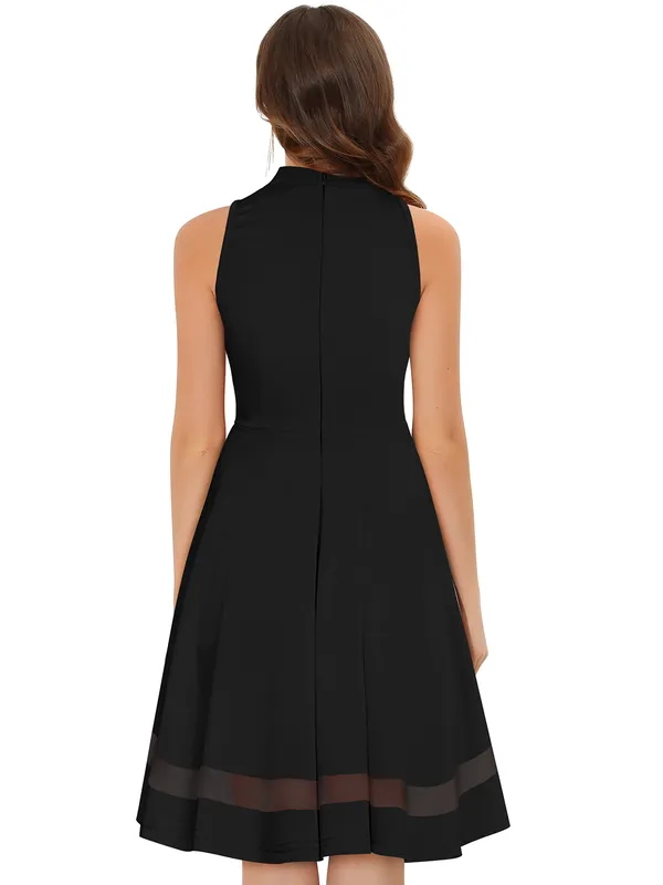 Black_Ajanta_Premium_Knee_Length_Dress_For_Women_&_Girls