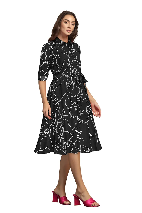 Black_Ruby_Cotton_Premium_Knee_Length_Dress_For_Women_&_Girls