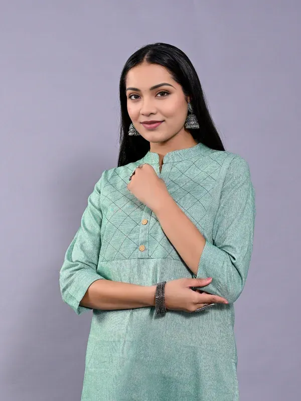 Green_Khadi_Cotton_Premium_Kurti_For_Women_&_Girls
