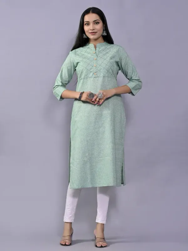 Green_Khadi_Cotton_Premium_Kurti_For_Women_&_Girls
