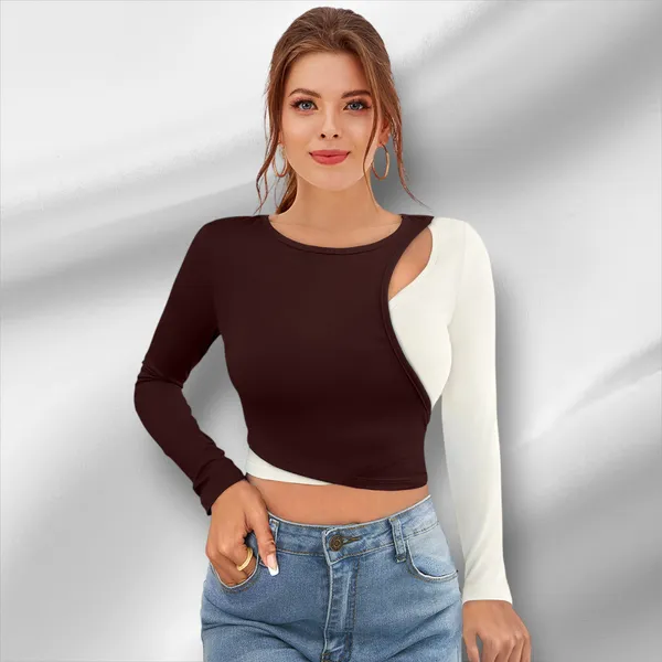 Coffee_Knit_Fabric_Premium_Full_Sleeve_Crop_Top_For_Women_&_Girls