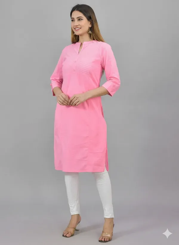 Pink_Cotton_Premium_Kurti_For_Women_&_Girls