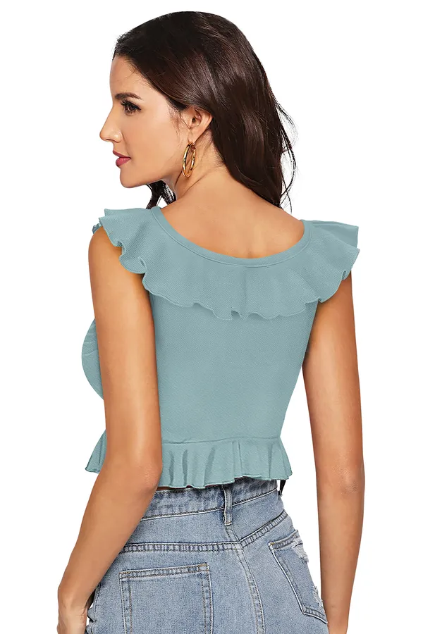 Light_Blue_Knit_Fabric_Premium_Sleeveless_Crop_Top_For_Women_&_Girls
