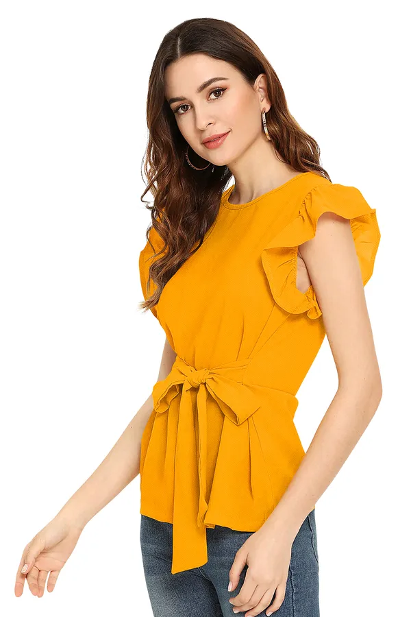 Yellow_Knit_Fabric_Premium_Top_For_Women_&_Girls