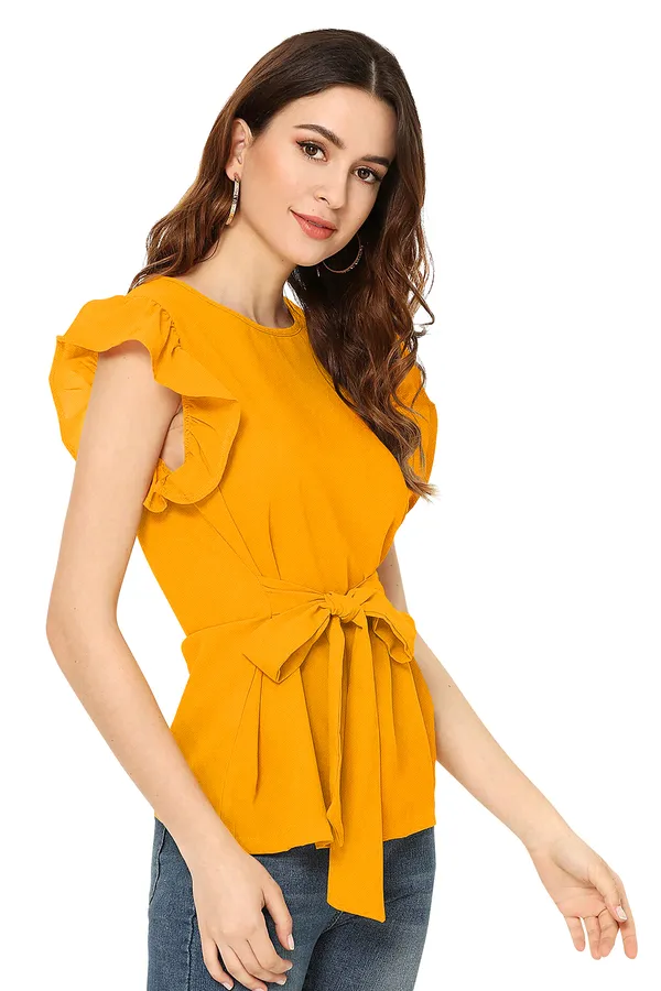 Yellow_Knit_Fabric_Premium_Top_For_Women_&_Girls