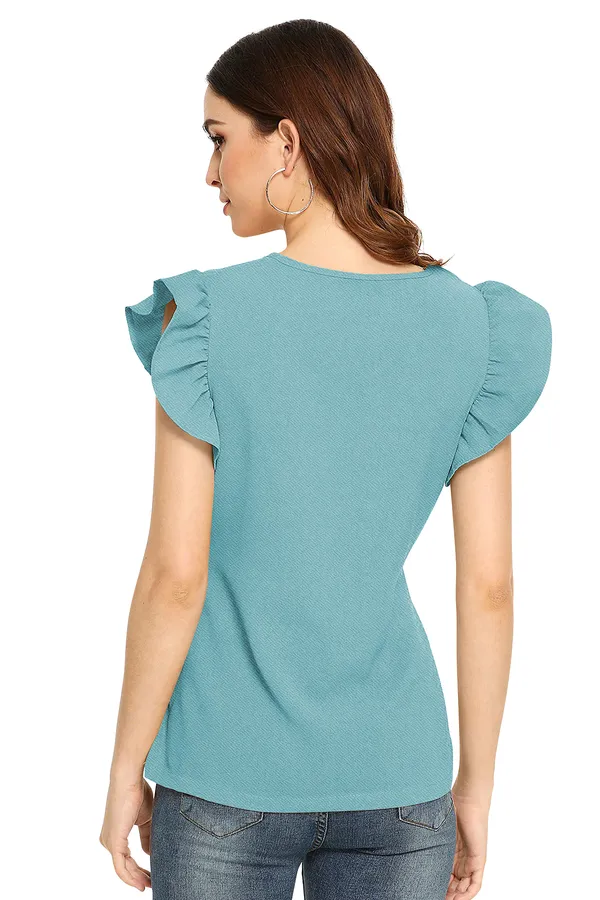Light_Blue_Knit_Fabric_Premium_Top_For_Women_&_Girls