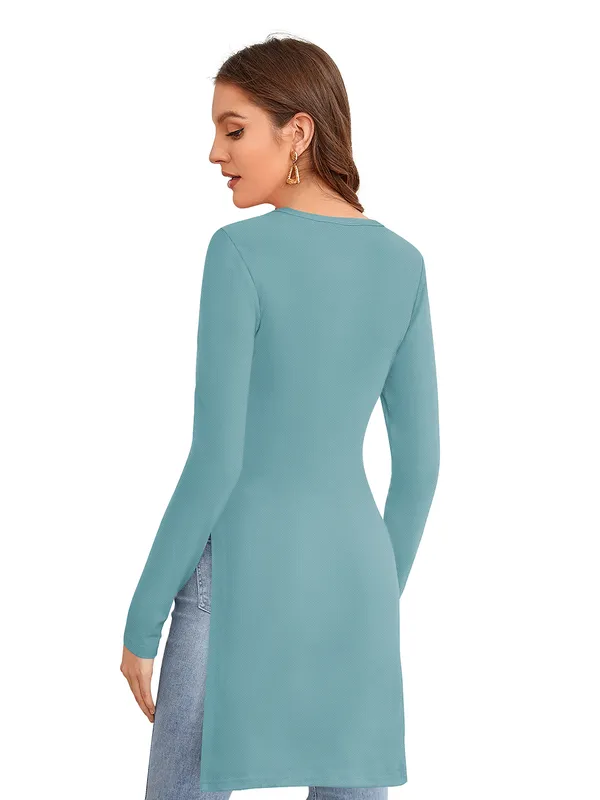 Light_Blue_Knit_Fabric_Premium_Full_Sleeve_Top_For_Women_&_Girls