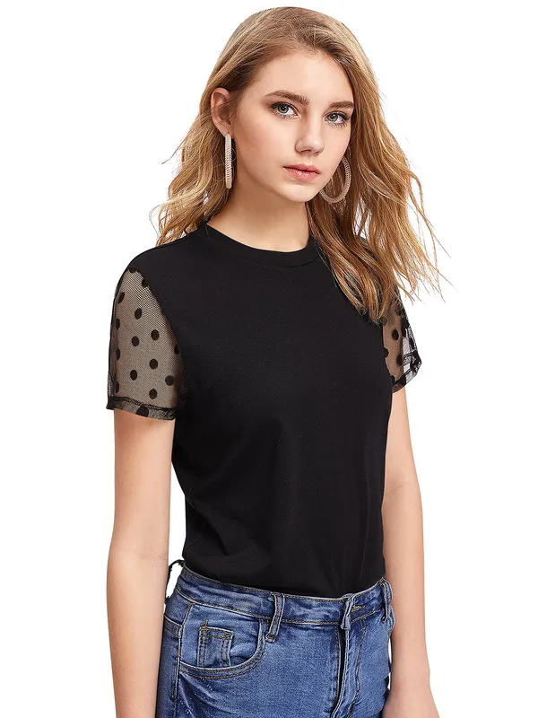 Black_Knit_Fabric_Premium_Top_For_Women_&_Girls