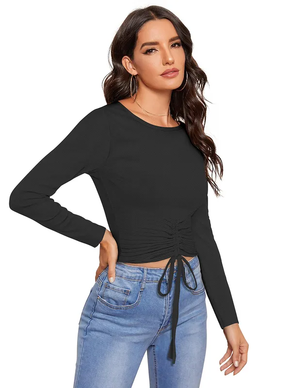 Black_Knit_Fabric_Premium_Full_Sleeve_Top_For_Women_&_Girls