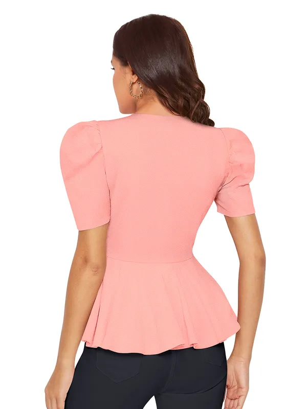 Peach_Knit_Fabric_Premium_Top_For_Women_&_Girls