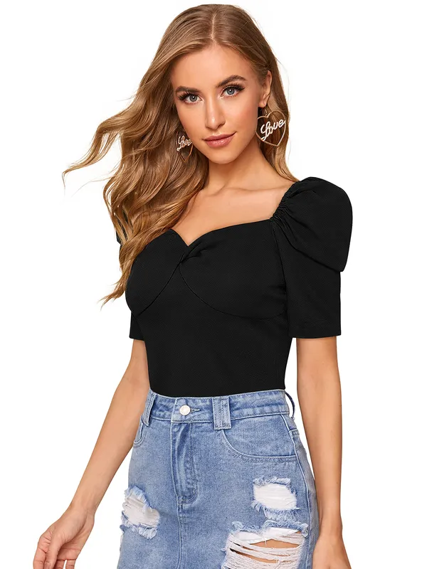 Black_Knit_Fabric_Premium_Top_For_Women_&_Girls