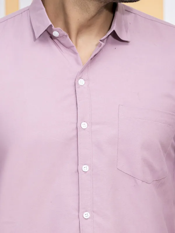 Peach_Cotton_Blend_Premium_Shirt_For_Men