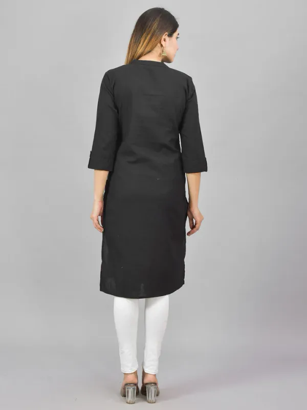Black_Cotton_Premium_Kurti_For_Women_&_Girls