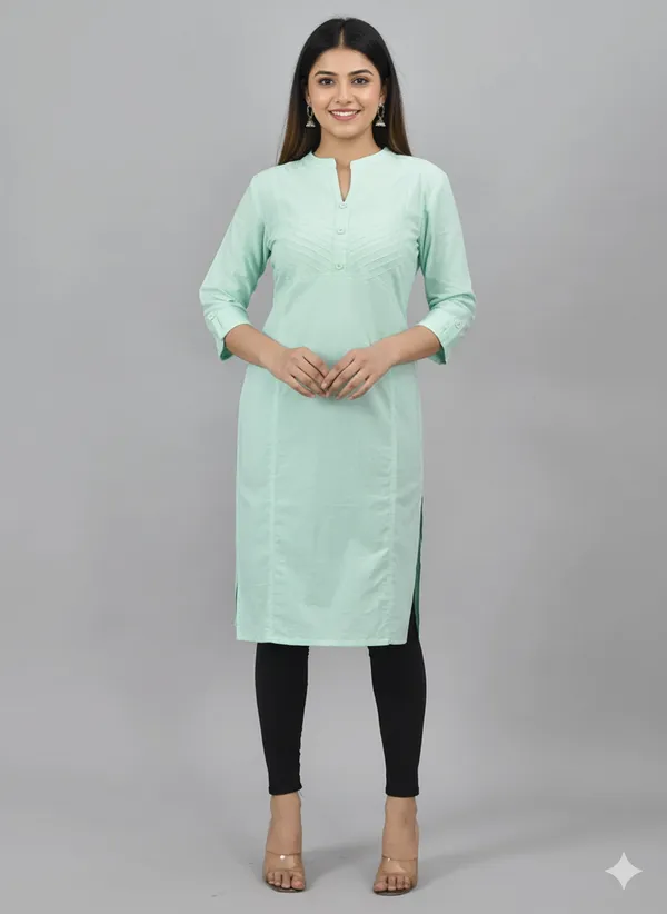 Pista_Green_Cotton_Premium_Kurti_For_Women_&_Girls