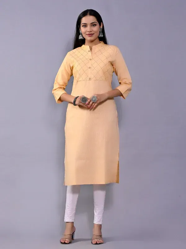Yellow_Khadi_Cotton_Premium_Kurti_For_Women_&_Girls