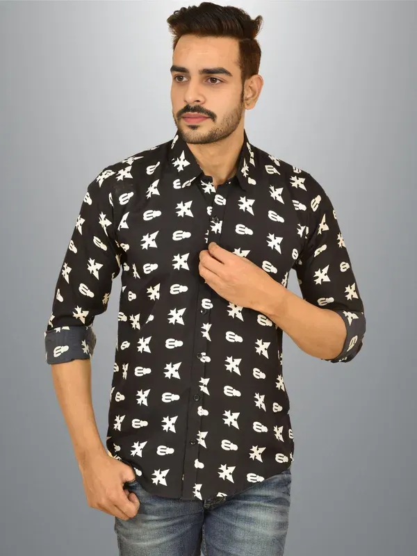 Black_Crepe_Premium_Shirt_For_Men