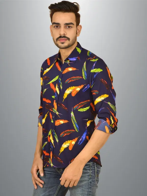 Blue_Crepe_Premium_Shirt_For_Men