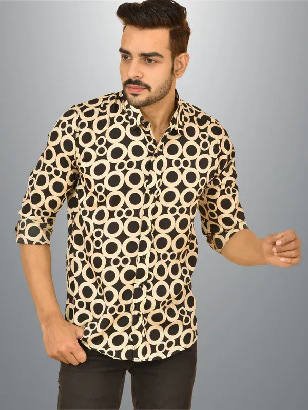 Cream_Crepe_Premium_Shirt_For_Men