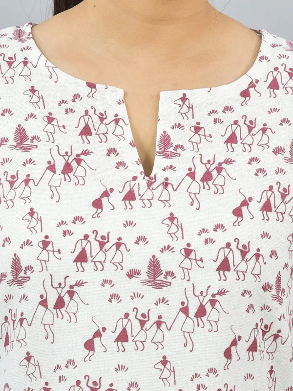Maroon_Cotton_Premium_Short_Kurti_For_Women_&_Girls