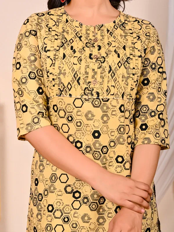 Cream_Cotton_Blend_Premium_Short_Kurti_For_Women_&_Girls