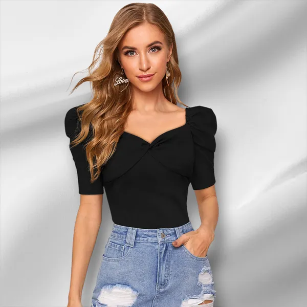 Black_Knit_Fabric_Premium_Top_For_Women_&_Girls