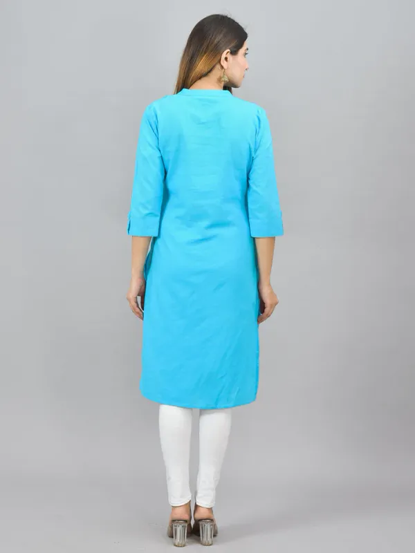Sky_Blue_Cotton_Premium_Kurti_For_Women_&_Girls