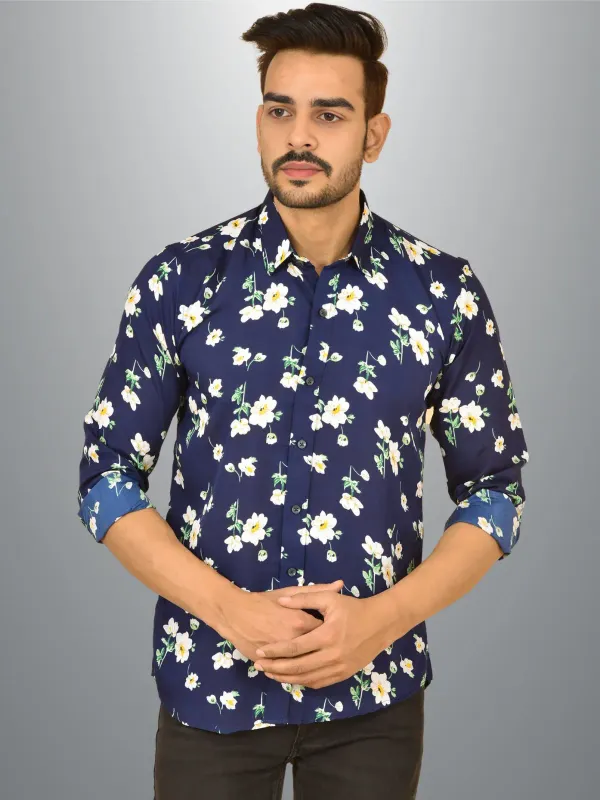 Blue_Crepe_Premium_Shirt_For_Men