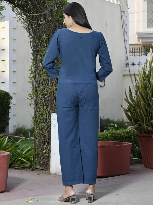 Teal_Blue_Cotton_Co-Ord_Set__For_Women