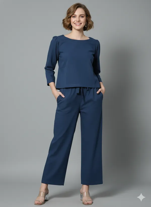 Teal_Blue_Cotton_Co-Ord_Set__For_Women
