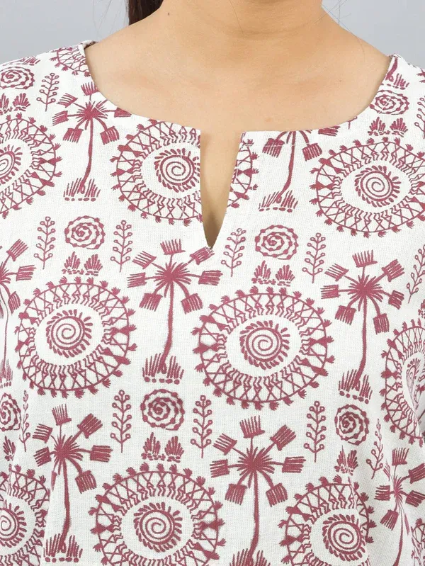 Maroon_Cotton_Premium_Short_Kurti_For_Women_&_Girls