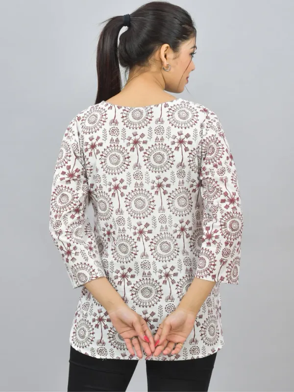 Maroon_Cotton_Premium_Short_Kurti_For_Women_&_Girls