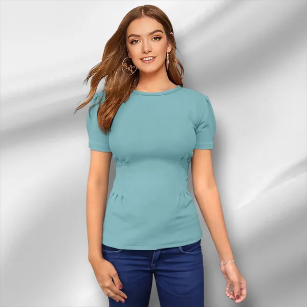 Light_Blue_Knit_Fabric_Premium_Top_For_Women_&_Girls