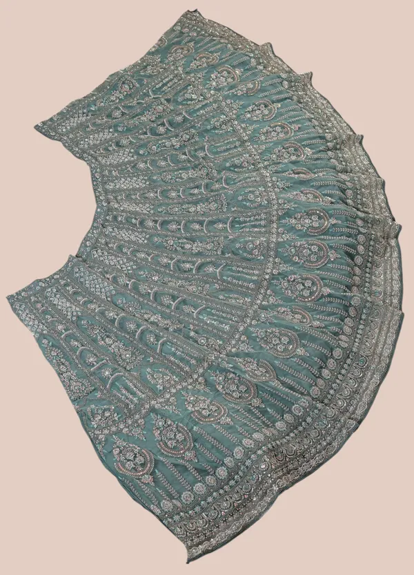 Turquoise_Ultra_Satin_&_Net_Semi-Stitched_Lehenga_Set_For_Women