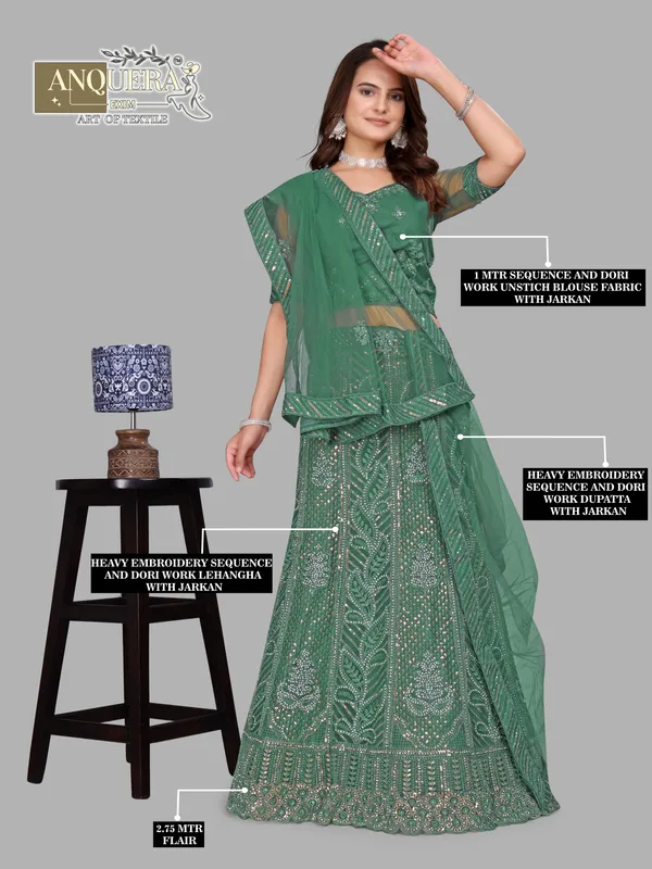 Green_Ultra_Satin_&_Net_Semi-Stitched_Lehenga_Set_For_Women
