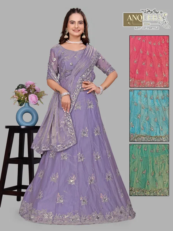 Lavender_Ultra_Satin_&_Net_Semi-Stitched_Lehenga_Set_For_Women