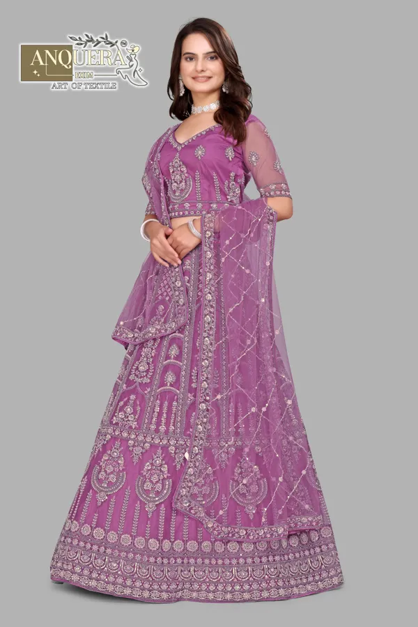 Lavender_Ultra_Satin_&_Net_Semi-Stitched_Lehenga_Set_For_Women