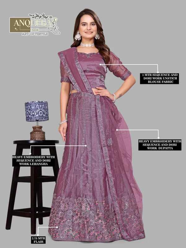Lavender_Ultra_Satin_&_Net_Semi-Stitched_Lehenga_Set_For_Women