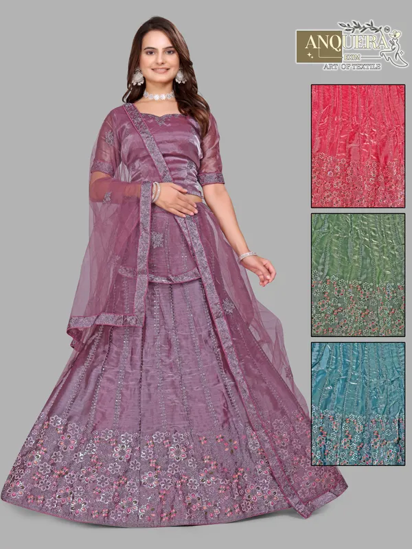 Lavender_Ultra_Satin_&_Net_Semi-Stitched_Lehenga_Set_For_Women