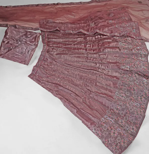 Lavender_Ultra_Satin_&_Net_Semi-Stitched_Lehenga_Set_For_Women