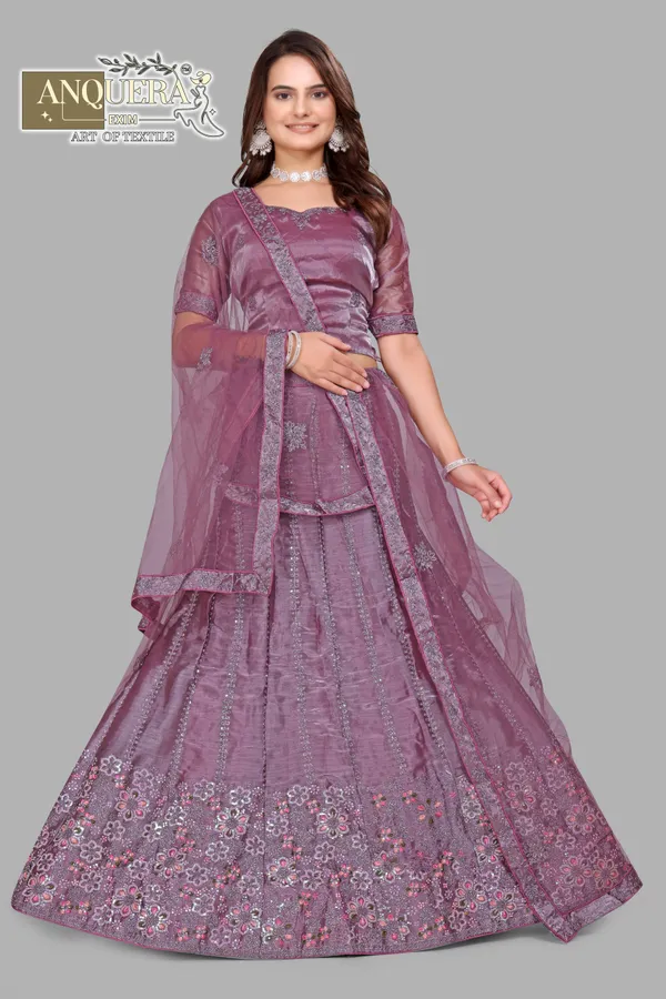 Lavender_Ultra_Satin_&_Net_Semi-Stitched_Lehenga_Set_For_Women