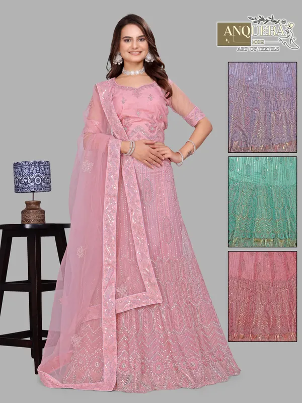 Pink_Ultra_Satin_&_Net_Semi-Stitched_Lehenga_Set_For_Women