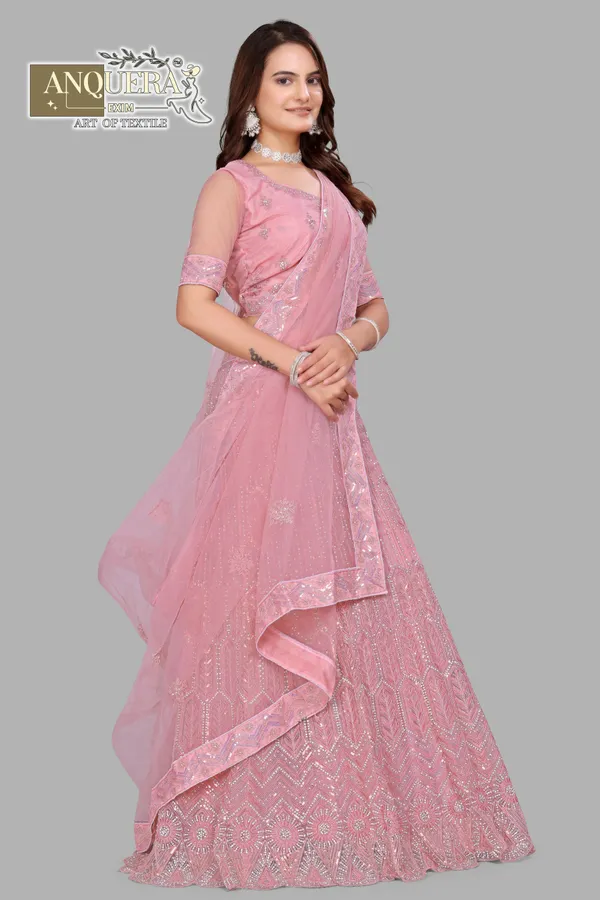 Pink_Ultra_Satin_&_Net_Semi-Stitched_Lehenga_Set_For_Women
