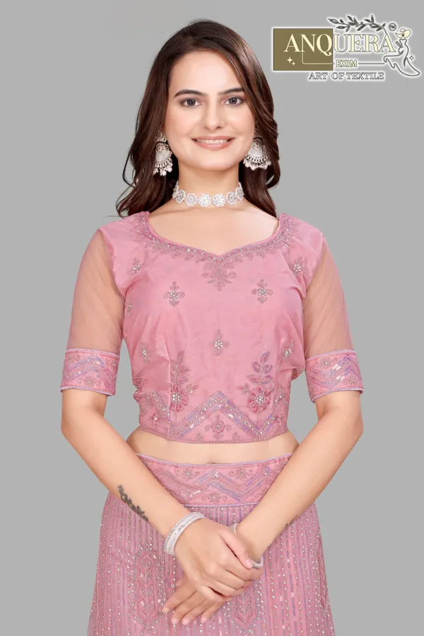 Pink_Ultra_Satin_&_Net_Semi-Stitched_Lehenga_Set_For_Women